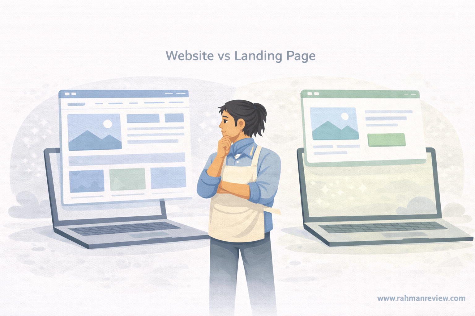 website vs landing page untuk umkm 